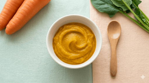 Dashi-Flavored Vegetable Puree (Carrot & Komatsuna)